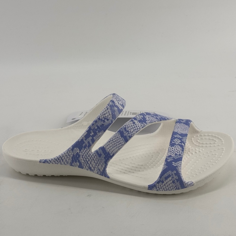Crocs Kadee II Sandal Women Size 5 Blue White Snake Print NWT 206894-4RV